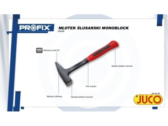 Juco Młotek Ślusarski Monoblock 300G Juco Młotek Ślusarski Monoblock 300G
