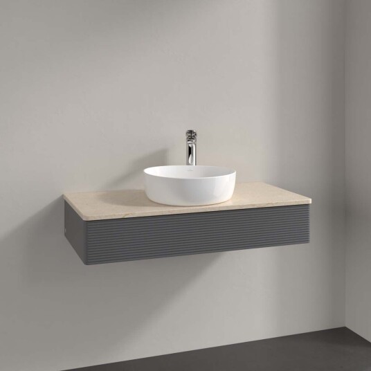 Villeroy & Boch Antao Servantskap med 1 skuff 100x50x19 cm u/lys Antrasitt/Crème