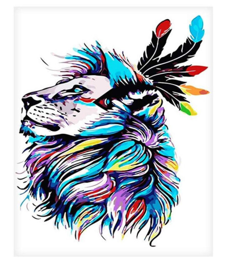 Lerretsposter, Løve - 60 x 75 cm