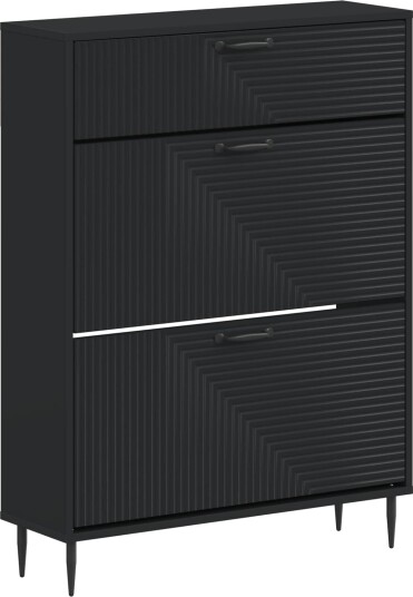 vidaXL Sko Skap HAARLEM 78 x 24 x 103 cm Konstruert tre Svart