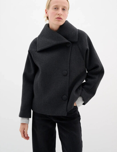 InWear Perryiw Short Coat R Grey 46 InWear Perryiw Short Coat R Grey 46