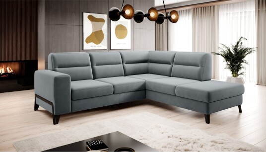 Anglika Sofa m. Sjeselong 4 seters   Grå