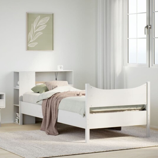 Sengeramme uten madrass hvit 75x190 cm heltre furu 3323324