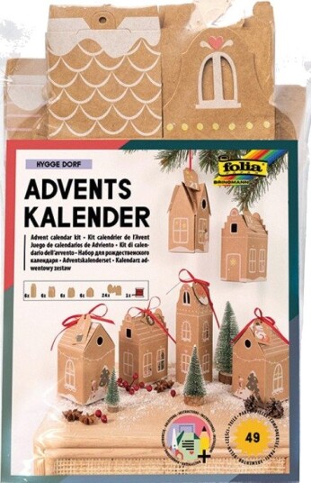 Folia Landsby Adventskalender Med Kartonghus Og Tall