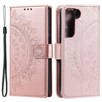 Samsung Galaxy S22 5G Mandala Series Lommebok-deksel Rosa