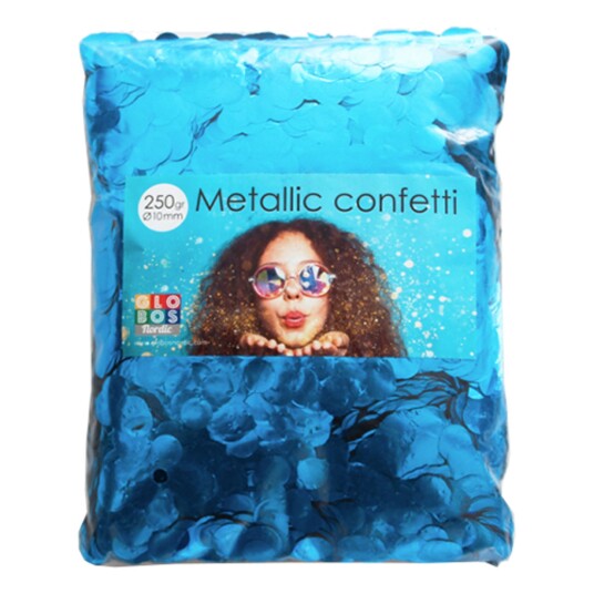 Globos Europe Konfetti Blå Metallic Runde - 250 gram