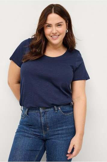 Ellos Plus Collection Topp med rund hals Blå