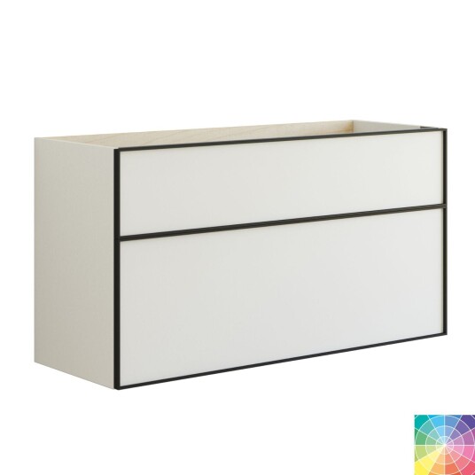 Dansani Inzo Alu-ramme Svart Underskap 2 Skuff NCS Farge / 120cm