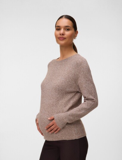 Vero Moda Maternity Vmmdoffy Ls O Neck Blouse Ga Noos Brown L