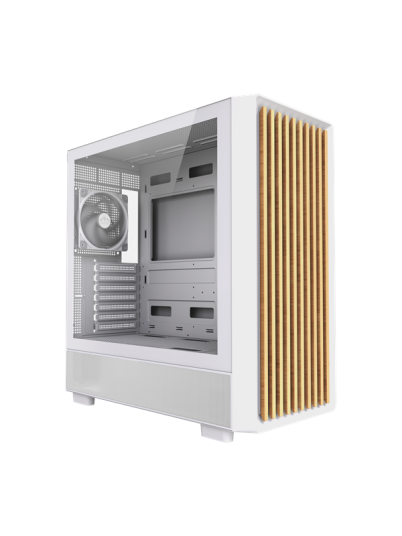 DUTZO C740 Airflow Wood Kabinett Miditower Hvit