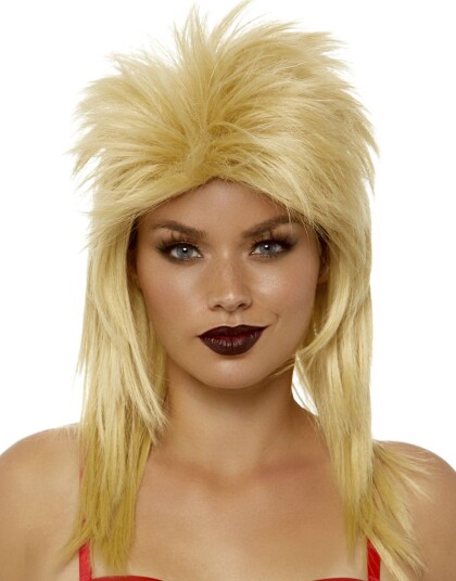 Blond Lang Punker Mullet Parykk