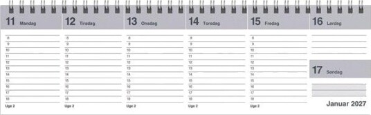 Mayland Dag uge bordkalender gr PP plast 2027