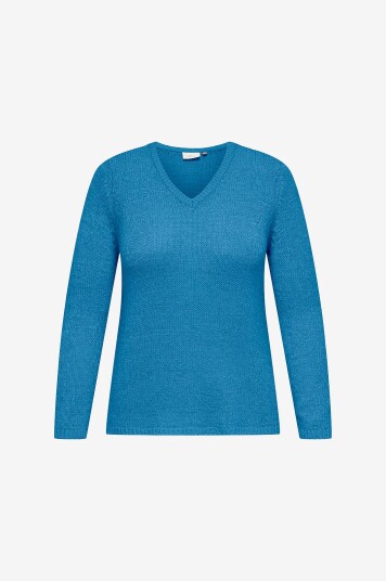Only Carmakoma Pullover carGeena L/s V neck Knt Blå