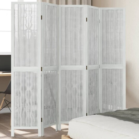  Romdeler 5 paneler hvit heltre keisertre 8721012073746