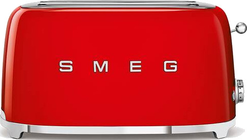 SMEG TSF02 Brødrister 4 Skiver Rød, Rustfritt Stål