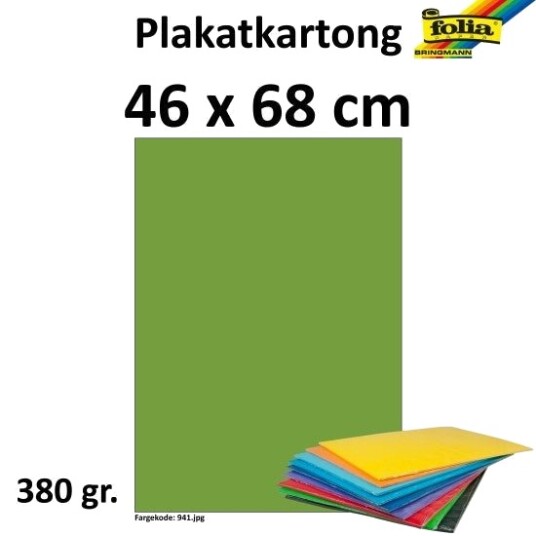 Folia Plakatkartong 48x68 380g Fluo Grønn