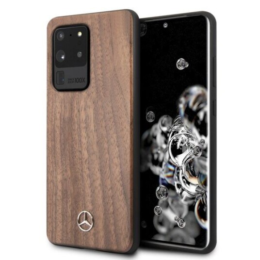 Mercedes Mobildeksel Wood Line til Samsung Galaxy S20 Ultra i Valnøttbrun
