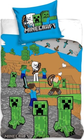 Minecraft Creeper Enderman Gamer Sengetøj 100 Procent Bomuld Minecraft Creeper Enderman Gamer Sengetøj 100 Procent Bomuld
