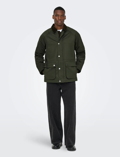 ONLY & SONS Onsbob Waxed Jacket Otw - Khaki green - XS