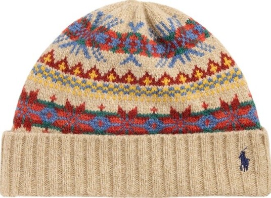 Ralph Lauren Geo rib bni hat OS beige herre