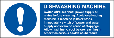 Jo Safety Dishwashing Machine Photoluminescent Self Adhesive Vinyl PV HR 100 x 300 mm IMO 106221PVHR