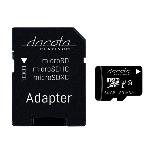 DACOTA PLATINUM MICRO-SDHC 64 GB C10 80 MB MED ADAPTER