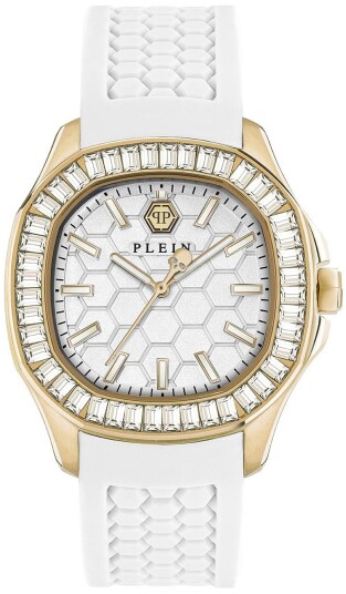Philipp Plein Dameklokke PWTAA0924 Spectre Sølvfarget/Gummi Ø37 mm