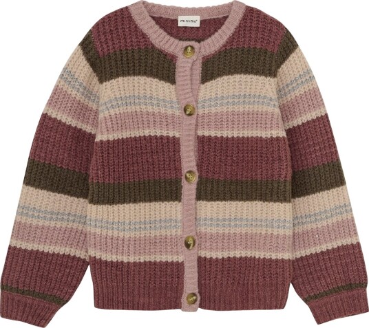 Minymo Cardigan Strikk Woodrose Minymo 8 år 128 Cardigan Rosa