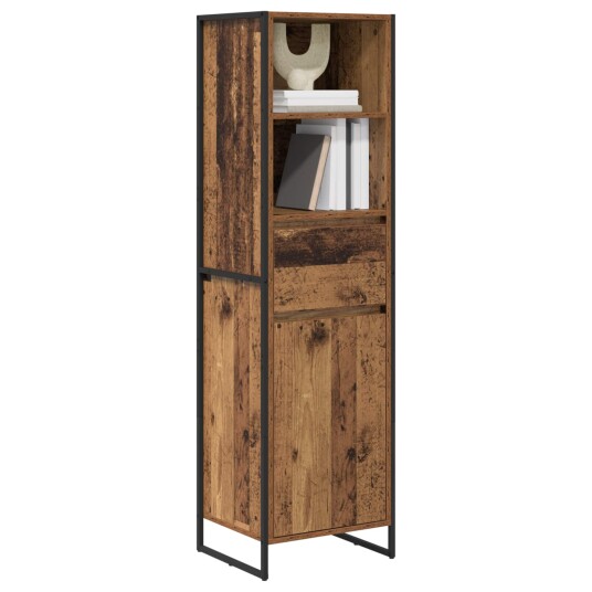 Bokskap med skuff Gamle tre 43 x 36 x 150.5 cm Konstruert tre