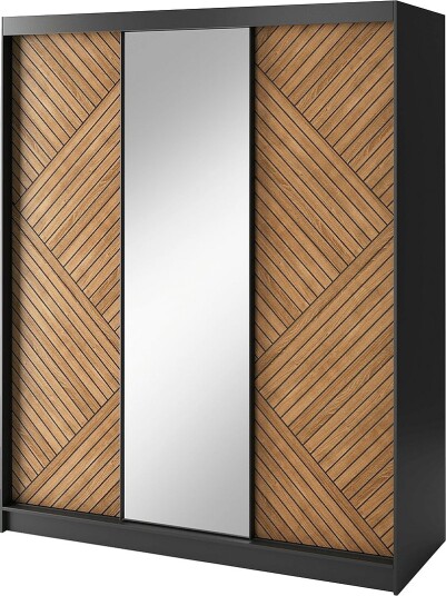 eltapSkyvegarderobe Marrphy Iii 180x60x220 med speilSvartGarderobeskap & klesskap