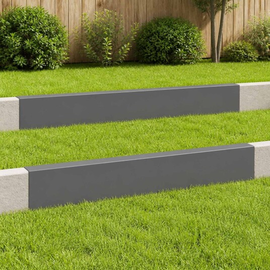 vidaXL Kantprofil til hage 2 stk. 100 x 5 x 15 cm Stål Antrasitt