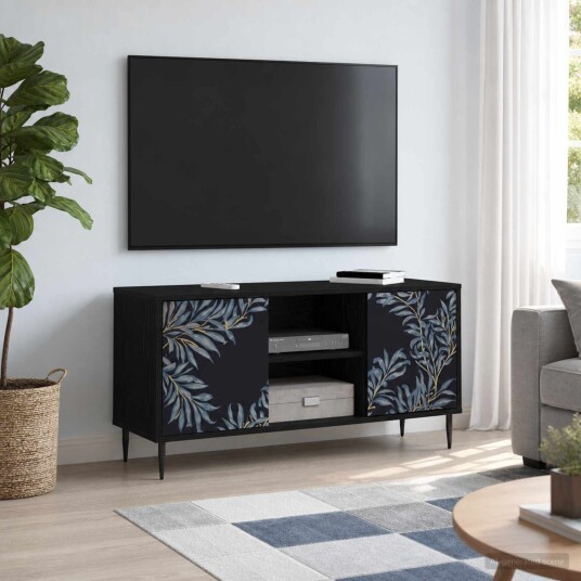 vidaXL TV skap DOKKUM 102 x 33 x 51 cm Svart eik Konstruert tre