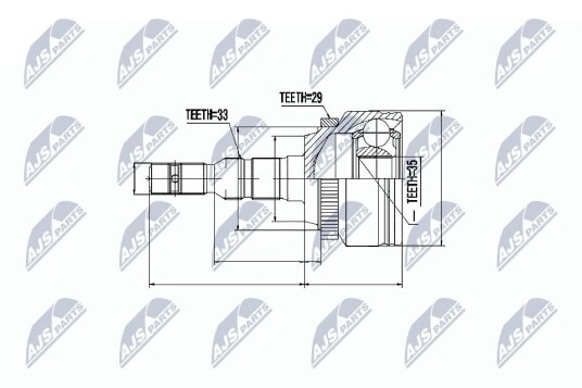 Nty Drivknute drivaksel NTY NPZ PL 024 Nty Drivknute drivaksel NTY NPZ PL 024
