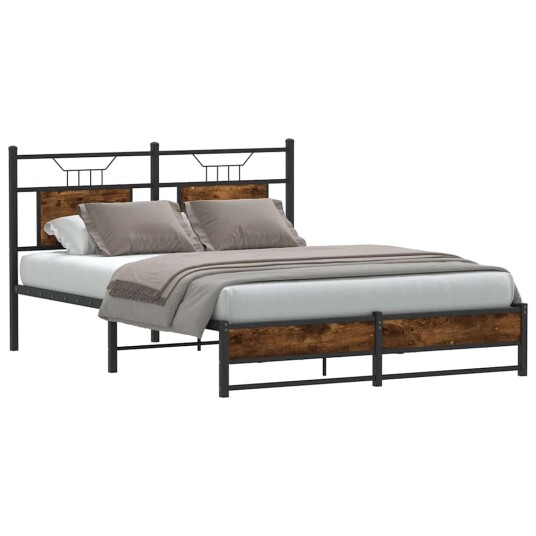 Sengeramme uten madrass røkt eik 150x200 cm konstruert tre 4106910