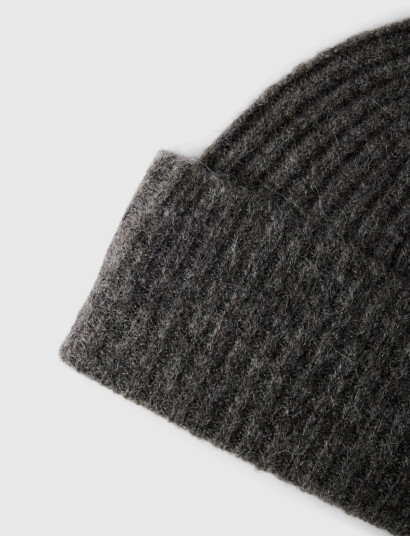 Selected Slflulu Wool Blend Knit Beanie Noos Grey Selected Slflulu Wool Blend Knit Beanie Noos Grey