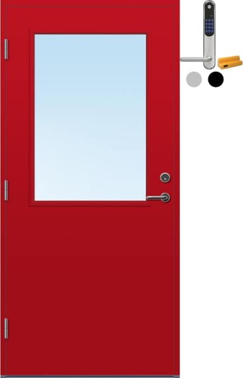 Ytterdør Bygg1 Sande med Yale Doorman Classic Home