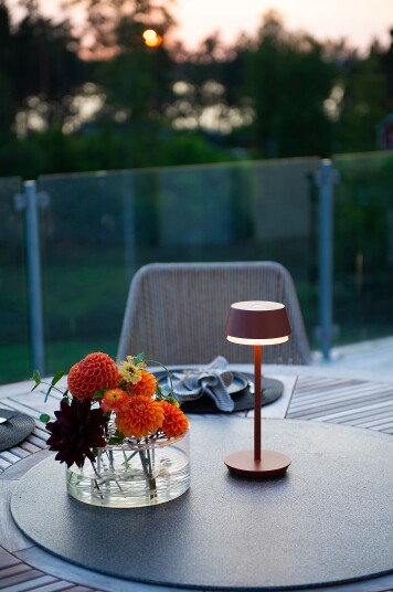 Konstsmide Bordlampe Lyon Usb 30 cm Orange Oppladbare lamper