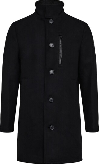 Tom Tailor Wool Coat With Stand Up Insert Black M Tom Tailor Wool Coat With Stand Up Insert Black M