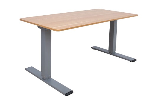 Skrivebord Ergo Optimal med 2 motor 140x70 cm Tre/Grå