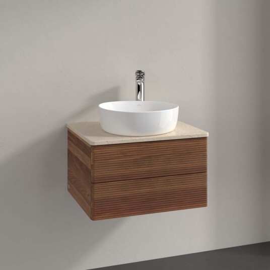 Villeroy & Boch  Antao Servantskap med 2 skuffer 60x50x36 cm m/lys Valnøtt/Crème