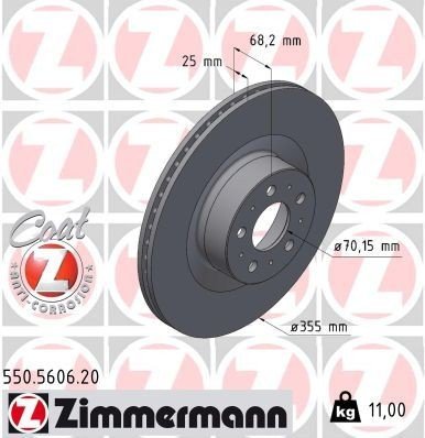 Bremseskive ZIMMERMANN 550.5606.20 Bremseskive ZIMMERMANN 550.5606.20