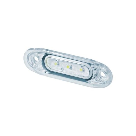 Posisjons /Sidemarkeringslys Strands Side Marker White Lens   12/24V / 79 mm Hvit