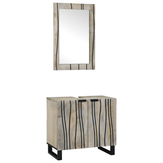 Baderomsinnredningssett med hylle 2 pcs Hvit 62 x 33 x 58 cm Baderomsinnredningssett med hylle 2 pcs Hvit 62 x 33 x 58 cm