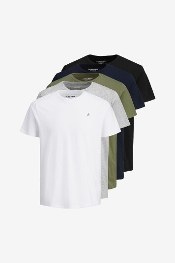 Jack & Jones T skjorte jorJxj Tee SS Crew Neck 5 pakning Hvit