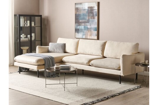 Woodal Hjørnesofa 4 seter Beige/Svart Woodal Hjørnesofa 4 seter Beige/Svart