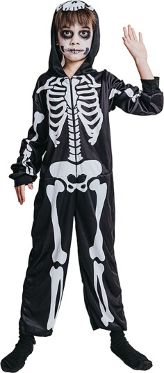 Hisab Joker Skjelett Jumpsuit Barn Kostyme Large 97085-5