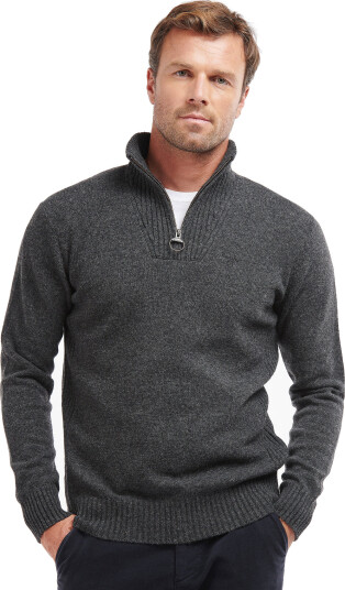 Barbour Barbour Essential Lambswool Half Zip Knit - Grey - L Barbour Barbour Essential Lambswool Half Zip Knit - Grey - L