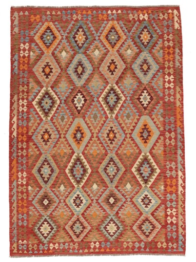 Håndknyttet. Opphav: Afghanistan Kelim Afghan Old style Teppe 208x297