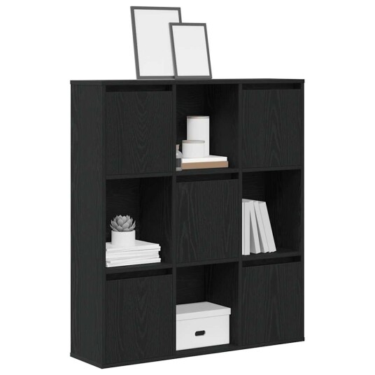 Bokhylle svart eik 89x24x101,5 cm konstruert tre