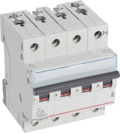 Legrand TX³ MCB automatsikring C25 3P+N 4M 10/10KA